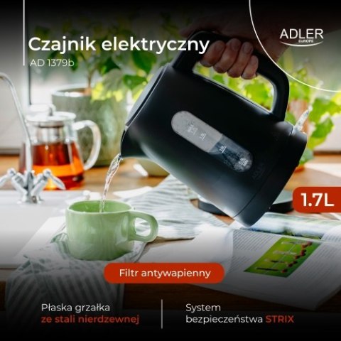 Czajnik elektryczny 1,7 L | STRIX | Płaska grzałka | Automatyczne wyłączanie | czarny