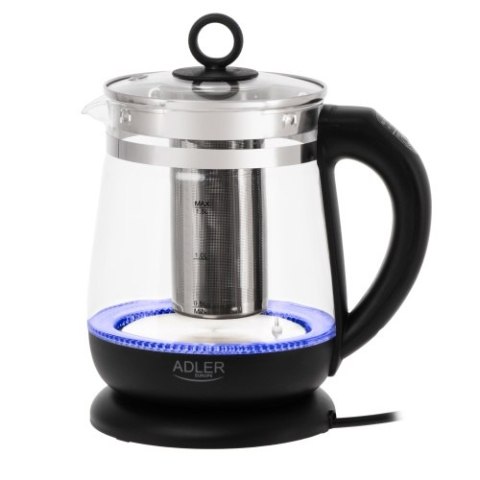 Czajnik szklany 1,5 L z zaparzaczem i regulacją temperatury | 1,5 L | LED | 60-100°C |