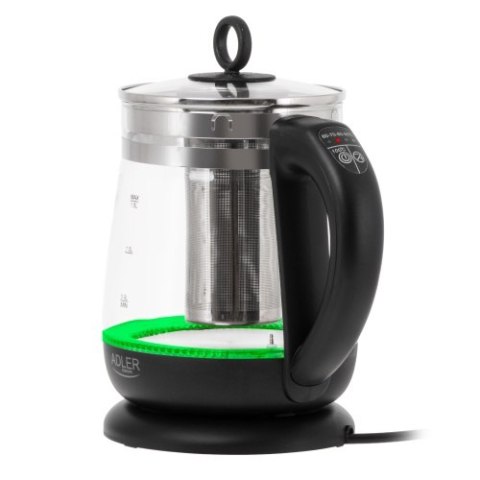 Czajnik szklany 1,5 L z zaparzaczem i regulacją temperatury | 1,5 L | LED | 60-100°C |