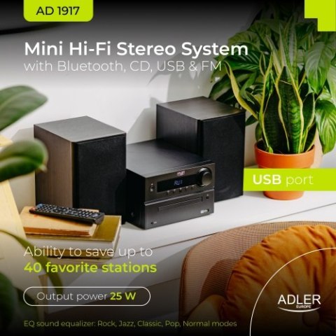 Wieża HI-FI z Bluetooth, CD, USB i radiem FM