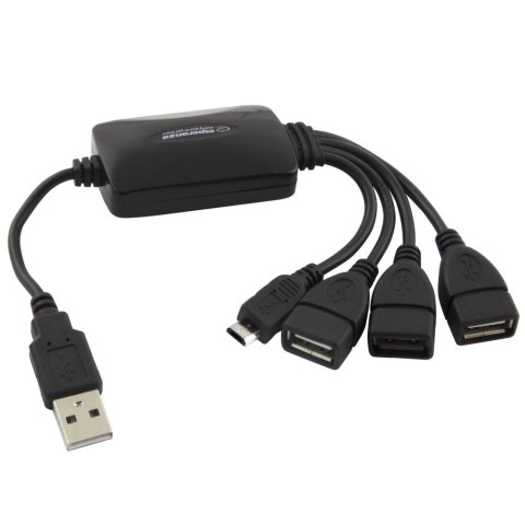 Hub USB Esperanza EA158 3xUSB 2.0 + 1x MICRO USB, czarny Hub USB Esperanza EA158 3xUSB 2.0 + 1x MICRO USB, czarny