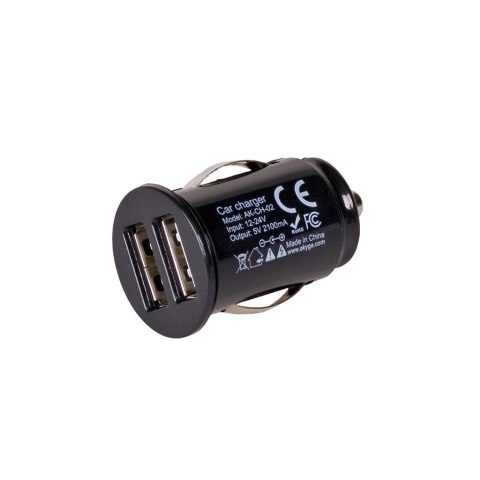 Ładowarka samochodowa Akyga AK-CH-02 12V 2xUSB 2100mA czarna Ładowarka samochodowa Akyga AK-CH-02 12V 2xUSB 2100mA czarna