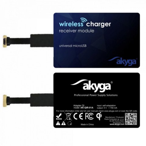 Odbiornik QI Akyga AK-QIR-01A microUSB Odbiornik QI Akyga AK-QIR-01A microUSB