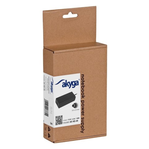 Zasilacz sieciowy Akyga AK-ND-44 do notebooka 19V/6,3A 120W 5.5x2.5mm Zasilacz sieciowy Akyga AK-ND-44 do notebooka 19V/6,3A 120W 5.5x2.5mm