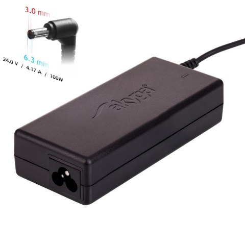 Zasilacz sieciowy Akyga AK-ND-73 do notebooka 24V/4,17A 100W 6.3x3.0 mm Zasilacz sieciowy Akyga AK-ND-73 do notebooka 24V/4,17A 100W 6.3x3.0 mm