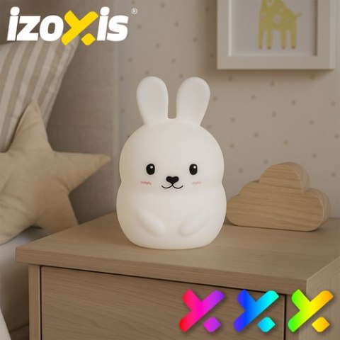 Lampka nocna RGB z pilotem - królik Izoxis 26204