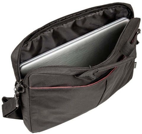 Torba na laptopa notebok IOTA 15.6" Czarna DEFENDER pasek mocny materiał