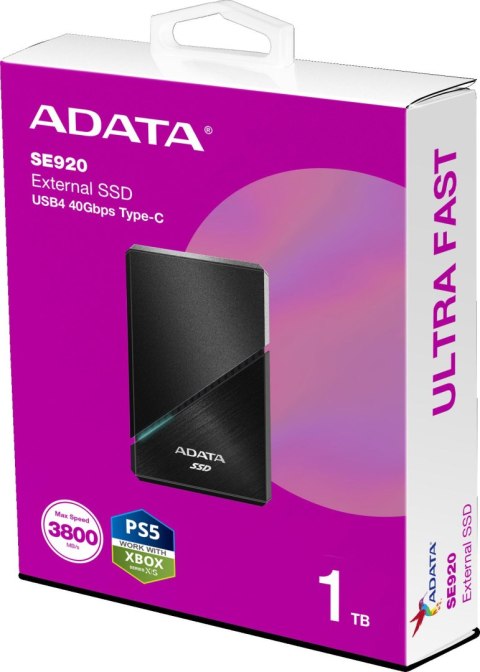 Dysk SSD Adata SE920 1TB USB4C 3800/3700 MB/s czarny