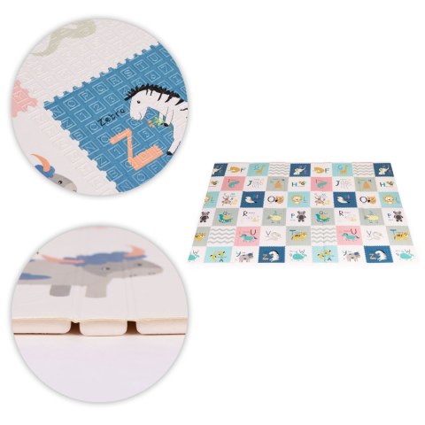 Mata piankowa dla dzieci 200x150 cm edukacyjna dwustronna składana miarka wzrostu alfabet ECOTOYS