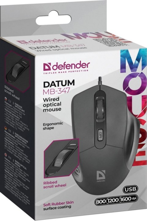 MYSZ DEFENDER DATUM MB-347 CZARNA OPTICAL 1600dpi 4P