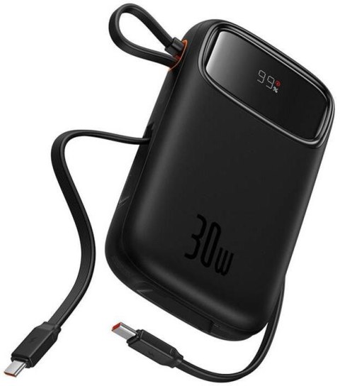 Powerbank Baseus QPow 2 10000mAh 30W z 2 wbudowanymi kablami USB-C - czarny