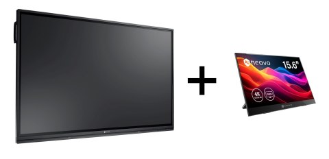 AG NEOVO MONITOR INTERAKTYWNY 65 CALI IFP-6503 + AG NEOVO PORTABLE MONITOR 15" OLED 4K USB-C HDMI za 1 zł
