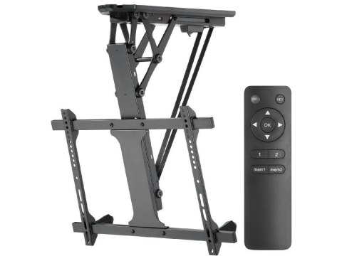 Uchwyt do TV elektryczny sufitowy Maclean MC-880 do pochyłych ścian 32"-70" 35kg max pilot max VESA 600x411