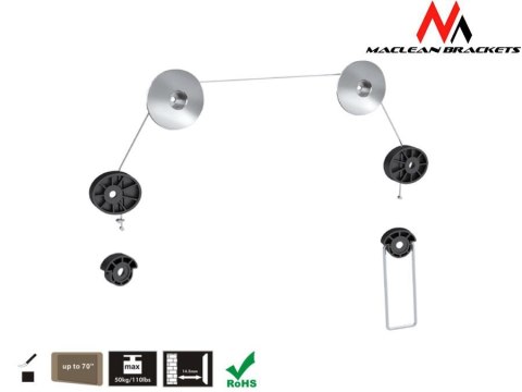 Uchwyt do telewizora Maclean MC-557 32-70" 50kg czarny max VESA 800x800