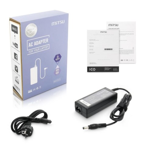 Zasilacz sieciowy Mitsu 20V 3.25A (5.5x2.5) do notebooka Fujitsu, Maxdata Zasilacz sieciowy Mitsu 20V 3.25A (5.5x2.5) do notebooka Fujitsu, Maxdata