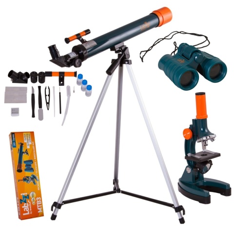 Zestaw Levenhuk LabZZ MTB3 z mikroskopem, teleskopem i lornetką