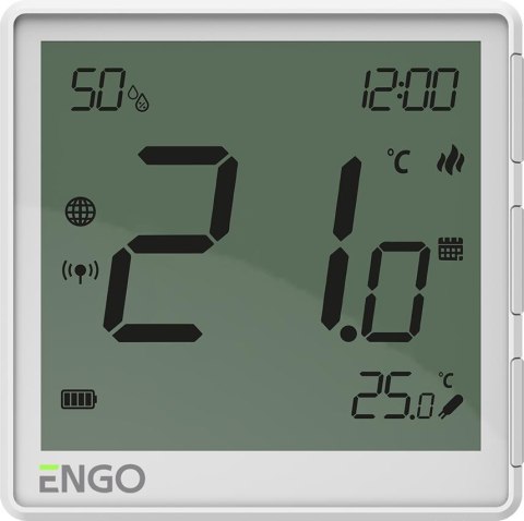 ENGO Controls EONE-BATW - Regulator temperatury, bateryjny (Li-Ion), biały, Internetowy, akumulatorowy, ZigBee, natynkowy