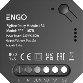 ENGO Controls EREL-16ZB - Smart Relay Inteligentny przekaźnik ZigBee do systemu ENGO Smart, 1x16A, NO-COM