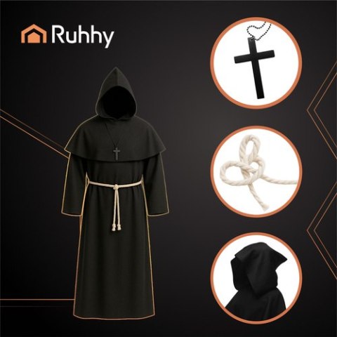 Strój mnicha na Halloween Ruhhy 26175