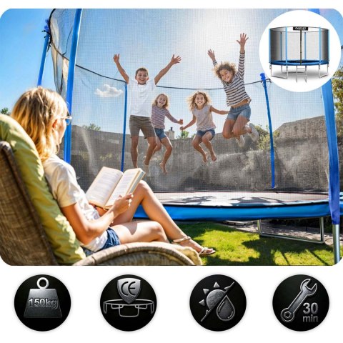 TRAMPOLINA OGRODOWA 10FT/312CM Z SIATKĄ ZEWNĘTRZNĄ I DRABINKĄ NEO-SPORT