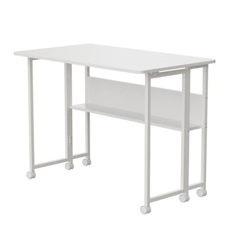 Biurko składane Maclean MC-126 W, białe, mobilne 100x58cm, max. 50kg