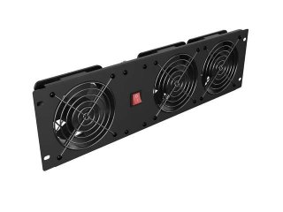 Panel wentylacyjny Lanberg pionowy 19" 3U do szaf rack trzy wentylatory 230V czarny