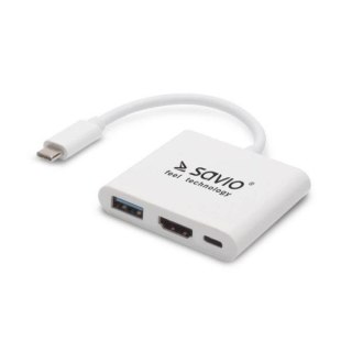 Hub USB Typ C - HDMI, USB 3.0, PD SAVIO AK-48