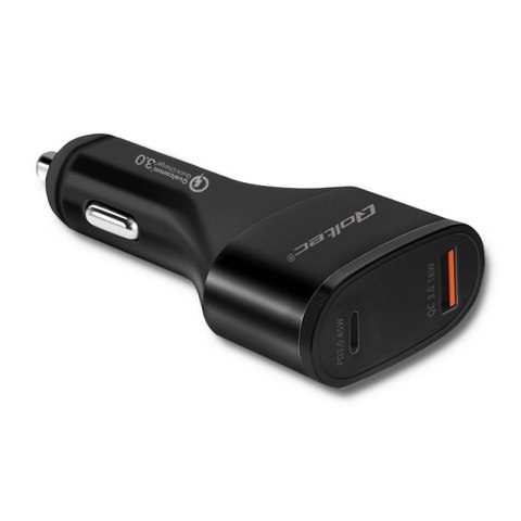 Ładowarka samochodowa Qoltec 12-24V | max.63W | USB typ C | USB QC 3.0