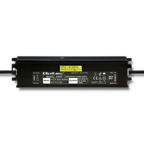 Zasilacz impulsowy LED Qoltec IP67 | 100W | 12V | 8.3A | Wodoodporny