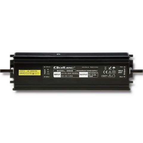 Zasilacz impulsowy LED Qoltec IP67 | 150W | 12V | 12.5A | Wodoodporny