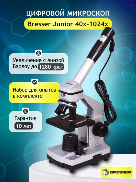 Mikroskop Bresser Junior 40x-1024x, bez futerału