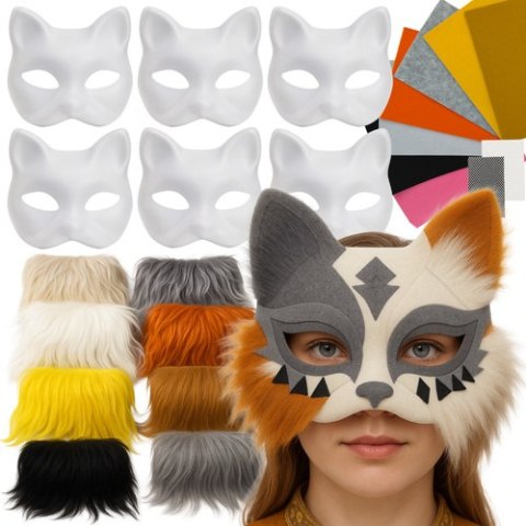 Maska kota DIY 6szt. + akcesoria Maaleo 26570