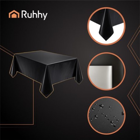 Obrus foliowy dekoracyjny czarny Ruhhy 26569