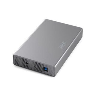 Obudowa DIGITUS USB 3.0 na dysk SSD/HDD 3.5" SATA III max. 16 TB z zasilaczem, aluminiowa