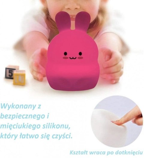Śliczny Króliczek Lampka silikonowa na pilota#CZ
