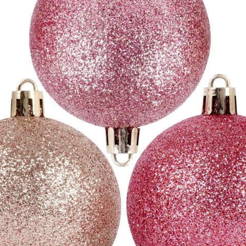 Bombki choinkowe nietłukące różowe zestaw 6 szt. 6 cm