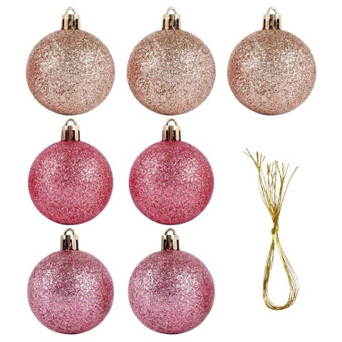 Bombki choinkowe nietłukące różowe zestaw 7 szt. 5 cm