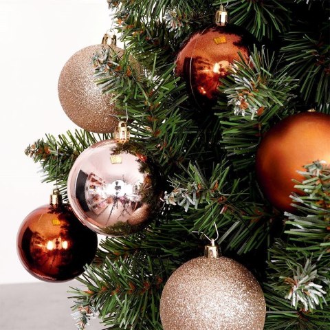 Bombki świąteczne nietłukące bursztynowe zestaw 6 szt. 7 cm