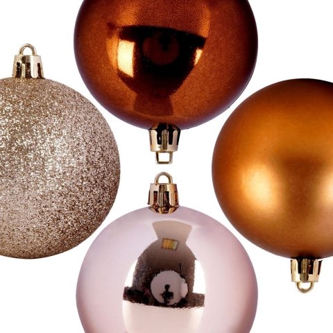 Bombki świąteczne nietłukące bursztynowe zestaw 6 szt. 7 cm