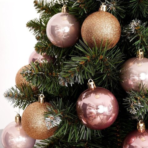 Bombki świąteczne nietłukące różowe zestaw 12 szt. 6 cm
