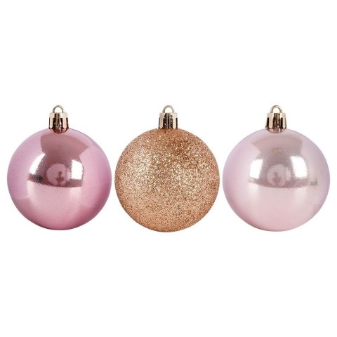 Bombki świąteczne nietłukące różowe zestaw 12 szt. 6 cm