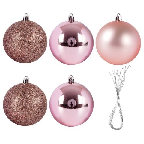 Bombki świąteczne nietłukące różowe zestaw 5 szt. 8 cm