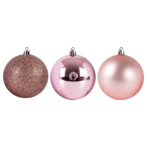 Bombki świąteczne nietłukące różowe zestaw 5 szt. 8 cm