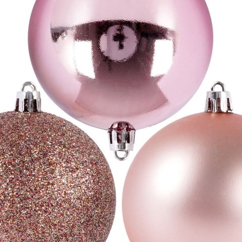 Bombki świąteczne nietłukące różowe zestaw 5 szt. 8 cm