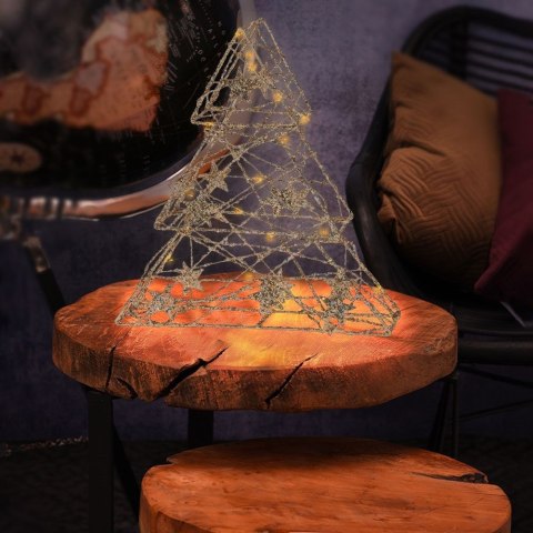 Choinka świecąca dekoracyjna ozdoba świąteczna złota Boże Narodzenie 14 LED 29 cm