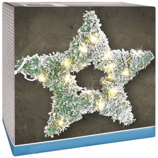Gwiazda świecąca świąteczna ośnieżona ozdoba stroik oświetlenie święta 40 LED 58 cm