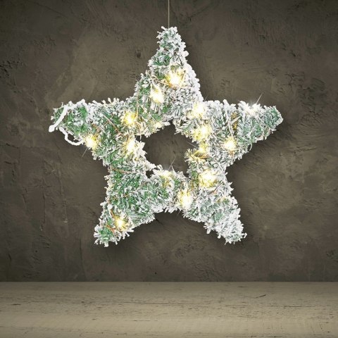Gwiazda świecąca świąteczna ośnieżona ozdoba stroik oświetlenie święta 40 LED 58 cm