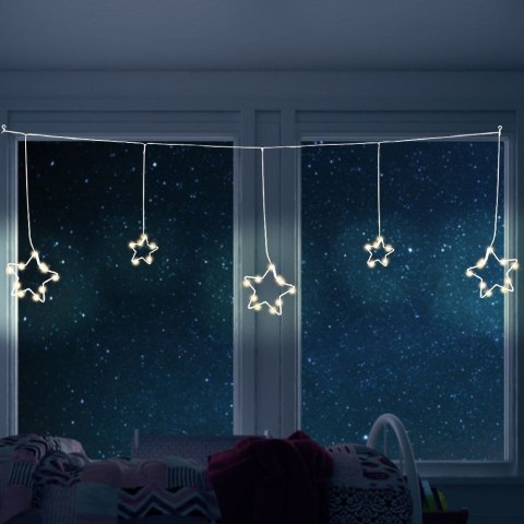 Kurtyna świetlna girlanda świąteczna wewnętrzna gwiazdy 45 led 1,2 m