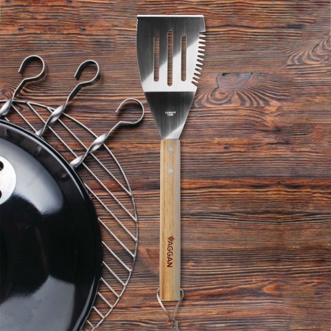 Łopatka stalowa szpatułka do grillowania grilla z nożem duża 40,5 cm