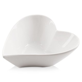 Miseczka miska porcelanowa na przekąski sosy orzeszki serce biała 13x11 cm
